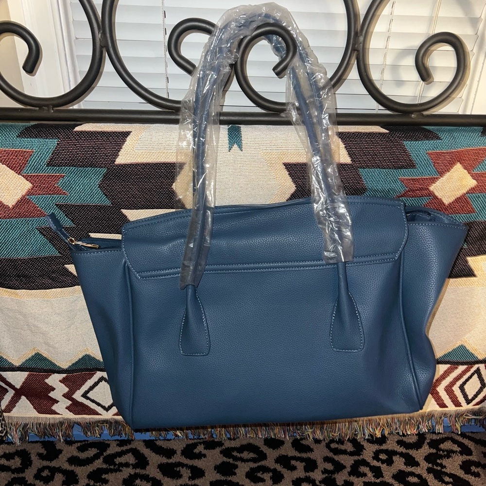 Alyssa Women's Laptop Tote Bag in Slate Blue - Picture 2 of 6